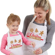 PRICES MAY VARY. CHRISTMAS MATCHING APRONS SET - Features the cutest ‘Christmas Baking Crew’ Prints, definitely will catch everybody’s eyes and enhance the relationship between kids and family while having a good time baking in the kitchen! GREAT CHRISTMAS GIFT IDEA - Comes in a Christmas-themed gift bag, Perfect as a Christmas Gift for kids and adults, Just add some fun to life, Say goodbye to dull aprons and transform your Christmas baking experience into a hit with this custom print funny apr Matching Aprons, Baking Spirits Bright, Apron Christmas, Kitchen Christmas Gifts, Funny Aprons, Christmas Aprons, Cute Aprons, Custom Aprons, Personalized Aprons