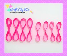 six pink plastic hair clips on a white background with the words craft's by ria