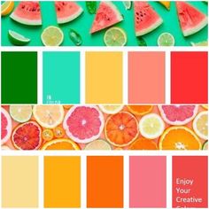 the color scheme is bright and colorful, with watermelon, oranges, lemons, and limes