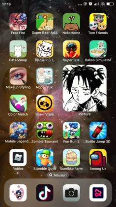 an iphone screen with various icons on it