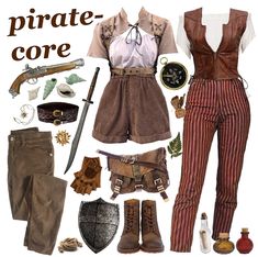 Pirate Inspired Outfits Casual, Pirate Core Outfits, Piratecore Outfit, Ocean Grunge, Pirate Shorts, Pirate Core, Aesthetic Vintage Retro, Pirate Aesthetic