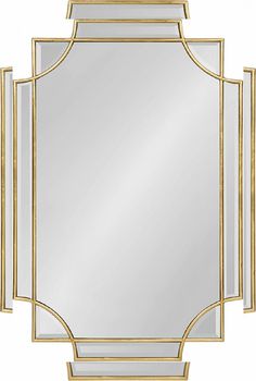 a gold framed mirror on a white background