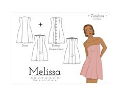 the mellisa dress sewing pattern is shown