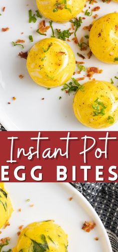 instant pot egg bites on a white plate