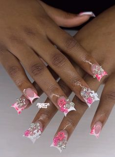 Short Birthday Nails Acrylic, Short Birthday Nails, Retro Nails, Weak Nails, Hello Nails, Acrylic Nail Set, Hard Nails, Gel Nails Diy, Colored Acrylic Nails