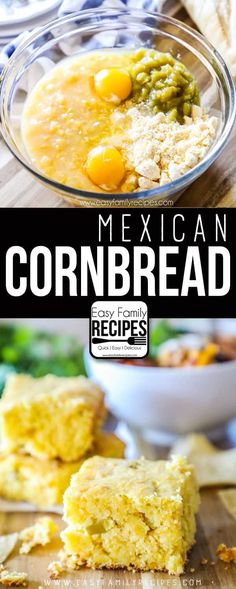 mexican cornbread casserole recipe in a glass bowl