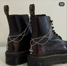 Boot Chains, Goth Shoes, Jo Jo, Practice Outfits, New Rock, Strap Shoes, Necklaces Jewelry, Shoe Art, Boots And Sneakers