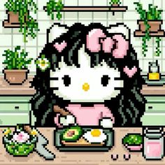 Kitting Ideas Aesthetic, Cute Pixel Wallpaper, Hello Kitty Aesthetic Pfp, Kawaii Anime Wallpaper, Pretty Hello Kitty, Icons Hello Kitty, Pixel Aesthetic, Widget Pics, Pixel Wallpaper