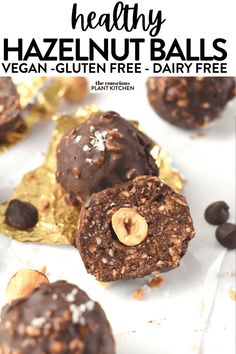 healthy chocolate hazelnut balls are made with vegan gluten free dairy