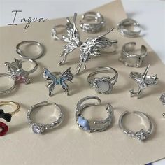 Korea Cute Rabbit Ear Rings Girl Women Bunny Butterfly Ring Zircon Jewelry Opening Rings For Girlfriend Sweet Cool Jewelry Gifts Rings For Girlfriend, Bunny Butterfly, Cool Jewelry, Fall Winter Coat, Zircon Jewelry, Butterfly Ring, Cute Rabbit, Rabbit Ears, Ear Rings