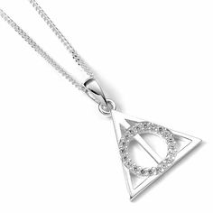 Harry Potter Sterling Silver Crystal Necklace Deathly Hallows - Excellent Pick Deathly Hallows Necklace, Harry Potter Store, Jewellery Watch, Silver Crystal Necklace, Harry Potter Puzzle, Deathly Hallows Symbol, Elder Wand, Harry Potter Deathly Hallows, Harry Potter Jewelry