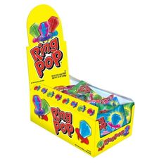 the ring pop candy box is open and ready to be eaten