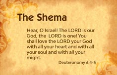 an old parchment paper with the words, the shema