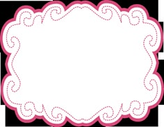 a paper doily with a pink border in the shape of a frame on a white background