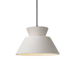 a white light hanging from a ceiling fixture