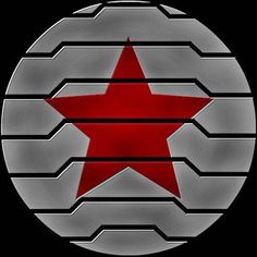 a red star is in the middle of a circular metal object with lines on it