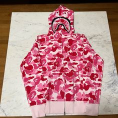 Brand New Size M Ships Same Day Bape Pink, Bape Shirt, Pink Hoodie, Zip Hoodie, Pink Color, Camo, Abc, Mens Shirts, Man Shop