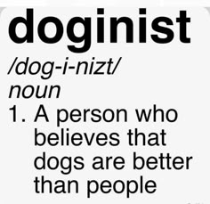 a poster with the words dognist in black and white, on a white background