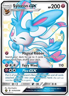 a card with an image of a blue and white pokemon