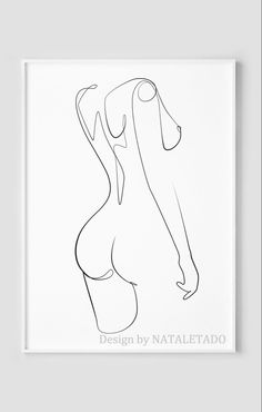 a black and white drawing of a woman's body in the shape of a torso