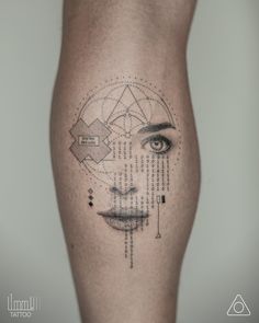 Scientific tattoo design of the movie Matrix Scientific Tattoo, Tattoos Masculinas, Third Eye Tattoos, Cherub Tattoo, Geometric Sleeve Tattoo, Inspiration Tattoos, Mythology Tattoos, Greek Tattoos, Modern Tattoos