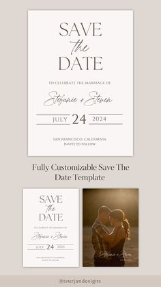 save the date card with two photos