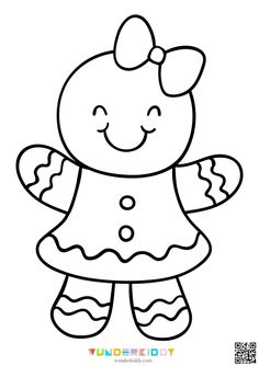 a coloring page with a cute ginger girl in a dress and bow on her head