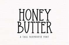 the honey butter font is shown in black and white