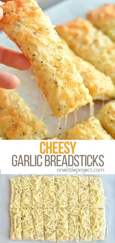 homemade cheesy garlic breadsticks recipe that is so good and easy to make