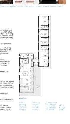 the floor plan for this modern home is shown in three different sections, including one bedroom and