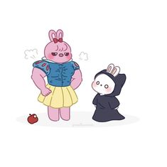 an image of a cartoon character and bunny