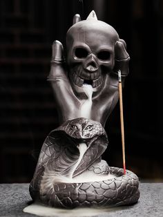 PRICES MAY VARY. [ Ideal Gift Set ] - Ideal gift-giving backburning incense burner package! Haiswonsa skull backflow incense holder comes with 1 x tweezer , 1 x fireproof mat, 15 x backflow incense cones, 45 x incense sticks. You don't need to buy additional accessories to use it straight away, the insence waterfall skull incense burner, tweezer, mat and waterfall incense cones are included in the set, all-in-one backflow incense burner set that saves you time and hassle. [ Two-Use Burner Holder Incense Holder Ceramic, Incense Waterfall, Cone Incense Holder, Insence Burner, Snake Skull, Waterfall Incense, Skull Snake, Yoga Home, Cone Incense