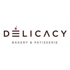 the delicacy bakery and patisserie logo is shown on a white background