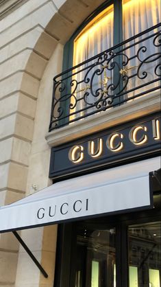 the entrance to gucci's store in paris, where it is now closed