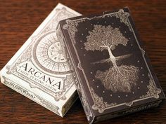 a card deck with an image of a tree on it