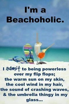 an image of a beach scene with the words i'm a beachhoolic