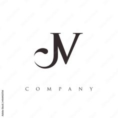 the letter jv is made up of letters that are black and white, with an elegant