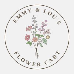 the flower shop logo with flowers on it