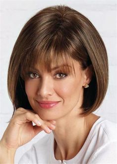 Short Bob Straight Light Brown 100% Human Hair With Bang Women Wigs Women Natura | eBay Short Layered Bob Hairstyles, Short Hair Bun, Layered Bob Hairstyles, Medium Short Hair, Remy Human Hair Wigs, Haircuts With Bangs, Remy Human Hair, Short Hairstyles For Women, 100 Human Hair