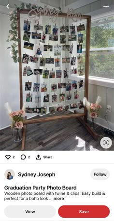 an instagramted photo frame with photos on it