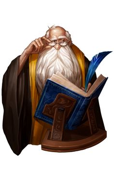 an image of a wizard reading a book