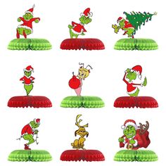 PRICES MAY VARY. The Christmas centerpieces are made of high quality cardstock, which is safe and stable for long-term use; in addition, the Grinch Christmas themed table decorations are printed with double-sided patterns, odorless and not easily faded or broken, so you can use them with confidence. You'll get 9 Grinch Christmas centerpieces honeycomb centerpieces in enough quantity and style to help you create a fun party. Perfect Christmas holiday decorations, Grinch party decorations! It only Christmas Themed Birthday Party, Yard Gates, Christmas Party Centerpieces, Kids Party Centerpieces, Christmas Birthday Party Decorations, Gender Reveal Baby Shower Themes, Baby Grinch