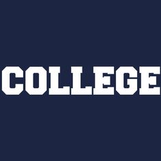 the word college on a dark blue background