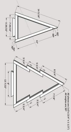 an image of a triangle with measurements for the top and bottom part, including two sides