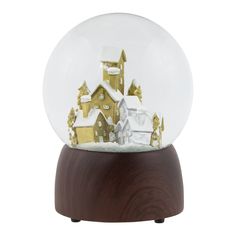 a snow globe with a house in it