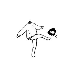 a black and white drawing of a person doing a hand stand with a stuffed animal