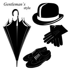 an image of gentleman's clothing and accessories on white background stock illustratie