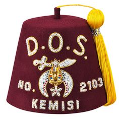 Daughters Of Sphinx Fez Hat - Rhinestones (row options) - Bricks Masons Girls Hat Pattern, Fez Hat, Rhinestone Letters, Free Lettering, Rhinestone Designs, Embroidery Patches, 7 And 7, Hat Pattern, The Row