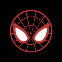 the spider - man logo is shown in red and black, with eyes drawn on it