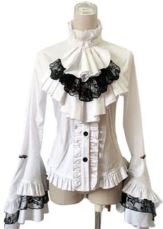 Gothic Costume, Costume Shirts, Looks Black, Lace Shirt, Lolita Dress, Gothic Lolita, Long Blouse, Lolita Fashion, Gothic Fashion